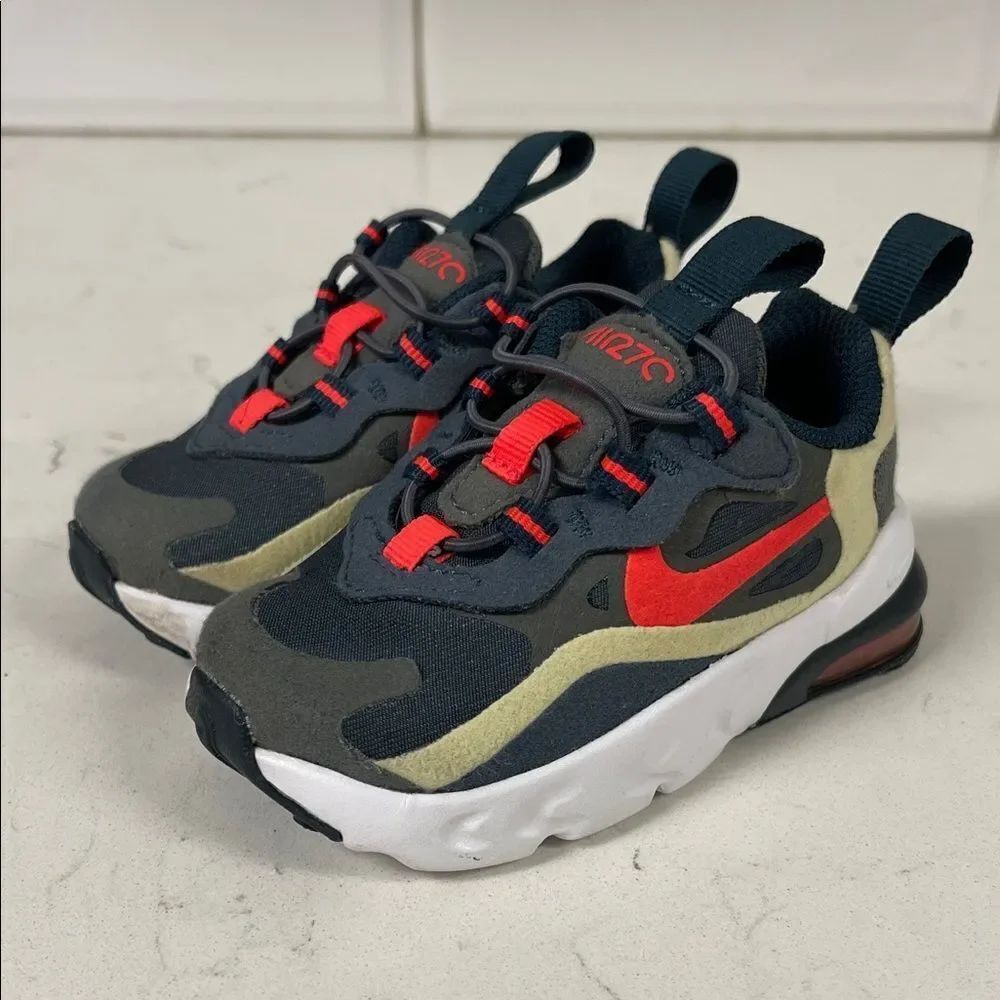 Nike Air Max 270 RT (TD) CD2654-015 Size 4C Iron Grey / Bright Crimson